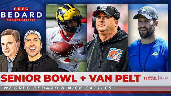 .@FDsportsbook Bedard Patriots Pod - Senior Bowl chatter and hiring of Alex Van Pelt taken at BSJ Headquarters (Patriots)